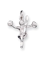 Sterling Silver Cheerleader Charm