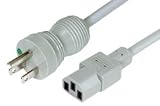 Power Cord Gray Mold, SJT3-18 AWG, N5/15-EN60320C13, UL/CSA, 10'
