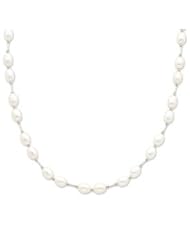 Sterling Silver 6-7mm White Freshwater Cultured Pearl Necklace