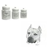 American Staffordshire Terrier Canister Set, Porcelain by Rosalinde