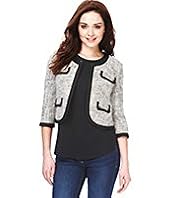 Petite Cotton Rich Tipped & Textured Tailored Jacket