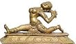 Human Figurine of a Girl in Yoga Position Brass D&eacute;cor 8.75 x 3.25 x 4 inches
