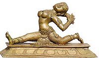 Human Figurine of a Girl in Yoga Position Brass D&eacute;cor 8.75 x 3.25 x 4 inches