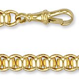 Jewelco London 9ct Solid Gold & assembled Men's Roller ball bracelet - 6.5mm guage