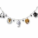 Clearly Charming Endangered Wildlife Sterling Silver and Enamel Necklace