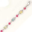 STERLING SILVER W/MULTI-COLOR CZ BRACELET 7.25"