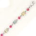 STERLING SILVER W/MULTI-COLOR CZ BRACELET 7.25"