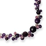 Sterling Silver Amethyst/Lavender Agate/Purple Crystal Necklace - 16 Inch