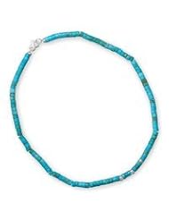 21" Turquoise Heshi Bead Necklace