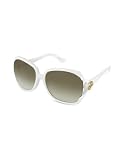Gucci Oversize GG Logo Temple Round Sunglasses white shaded brown by Gucci