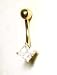 14k Elegant Princess Cubic Zirconia CZ Belly Ring