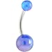 Dark Blue AURORA BALL Banana Belly Ring