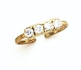 14K 4-CZ TOE RING - GH23724