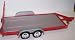 Sunnyside Ltd Heavy Gauge Diecast Car Trailer For 1/24 Scale Diecast Cars 11" Inches By 4" Inches In Color Red Also Comes With A Package Of Accessories To Hook Up Trailer To Car