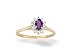 14K Yellow Gold Genuine Oval Amethyst and Diamond Ring