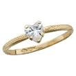 10kt. Gold, Children's Cubic Zirconia Heart Ring