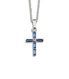 197. Sapphire Baguette Pendant - Swarovski Crystal