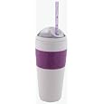Copco 16-Ounce Cold Beverage Travel Cup with Straw, Purple Jacks