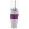Copco 16-Ounce Cold Beverage Travel Cup with Straw, Purple Jacks