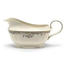Lenox Spring Vista Gold Banded Ivory China Sauce Boat by Lenox China