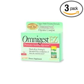 Omniget-EZ Digestive Aid Caplets, 30-Count Packages (Pack of 3)