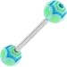 Lime Blue Marracas Barbell Tongue Ring