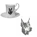 Doberman Pinscher Cup and Saucer, Porcelain by Rosalinde