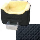 Lookout II Pet Car Seat with Storage Tray (Quilted Black, Original 16 in. wide for up to 18 lb. pet)