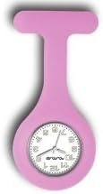 Nurses Lapel Watch - Pink - Silicone (infection Control) + Blue Silicone Holder FREE!!