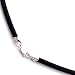 18 Inch Long 2mm Diameter Black Rubber Cord Necklace w/Sterling Silver Clasp
