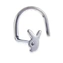 Playboy Bunny Rabbit Head Logo GEM Nose Ring