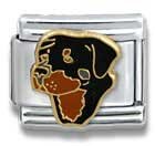 Clearly Charming Rottweiler Dog Breed Canine Collection Italian Charm 18k Gold by Casa D'Oro