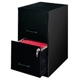 Home Office 2 Drawer Letter File Cabinet (Black) (24.5H x 14 1/4W x 18D)