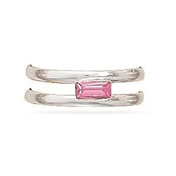 Toe Ring with Pink Crystal