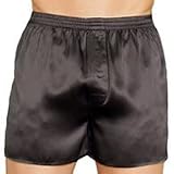 Intimo Men's Classic Silk Boxers, Black, Large
