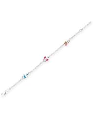 Childrens Sterling Silver Charm Bracelet - S00106 - Adustable 13 to 15cm