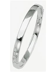 6mm 14k High Polished White Gold Bangle Bracelet