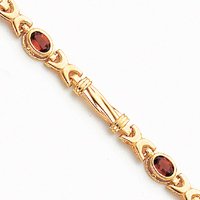 14k Garnet Bracelet - 7 Inch by JewelryWeb