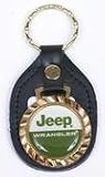 Jeep Wrangler Leather Gold Keychain