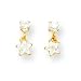 14k 3mm CZ (Cubic Zirconia) with Dangling CZ (Cubic Zirconia) Star Earrings