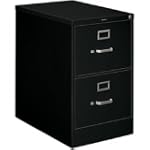 HON H320 Series Two-Drawer, Full-Suspension File, Legal, 26-1/2"d, Black