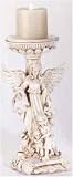 Ivory Finish Guardian Angel Candle Holder