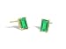 14K Yellow Gold Genuine Emerald-cut Emerald Stud Earrings