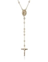 Italian 14k Gold-plated Sterling Silver Rosary necklace with Beads, 26"