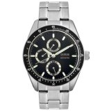 GUESS Mens Stainless Steel Black Dial Watch #86156G