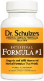 Dr. Schulze's Organic Intestinal Formula #1 Natural Herbal Colon Bowel Cleanse Laxative Cleanser - 1 90 Cap Bottle - NEW Glass Bottle!