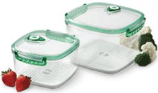 Freshvac Professional Deep 2-Piece Square Nested Containers With Crisper Trays