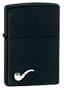 Zippo White Pipe Graphic Black Matte Pocket Pipe Lighter