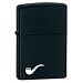 Zippo White Pipe Graphic Black Matte Pocket Pipe Lighter
