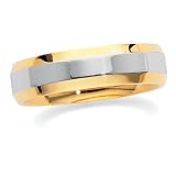 Platinum and 18K Yellow Gold Comfort Fit Wedding Band For Men and Women - Sizes 5 - 12.5